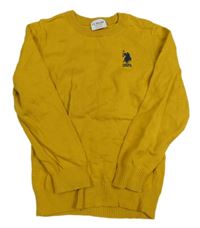 Okrový svetr s logem U.S. POLO ASSN.