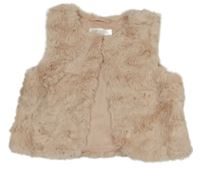Světlepudrová kožušinová podšitá vesta H&M