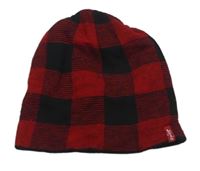 Čierno-červená kockovaná vlnená čapica Levi´s