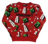 Červený svetr s Minecraft PRIMARK