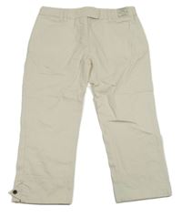 Nové - smetanovo-fialové pruhované chino plátenné crop nohavice Next