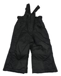 Černé šusťákové zimní oteplovačky s trakami etirel