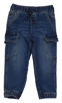 Modré cargo cuff teplákové rifle Matalan