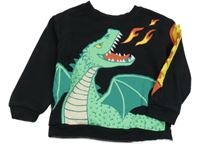 Tmavomodrá mikina s drakom a ostny H&M