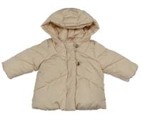 Světlepudrová prošívaná šusťáková zimní bunda s kapucí KIABI