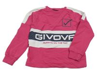 Malinovo-biela mikina s logom GIVOVA