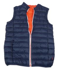 Tmavomodrá prešívaná šušťáková zateplená vesta OKaïdi