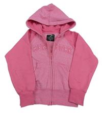 Tmavoružová melírovaná prepínaci mikina s nápisom a kapucňou