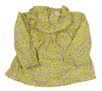 Pudrovo-zeleno-fialová vzorovaná blúzka Next