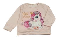 Svetloružová mikina s pony