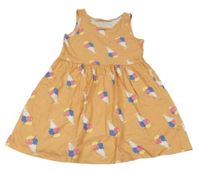 Oranžové šaty so zmrzlinovými poháry H&M