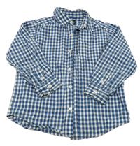 Tmavomodro-modro-bílá kostkovaná košile PLACE