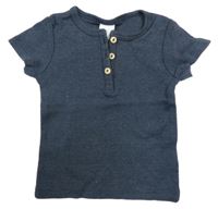 Tmavomodré melírované tričko H&M