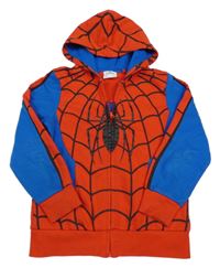 Červeno-modrá propínací mikina s pavoukem a kapucí - Spider-man C&A