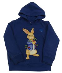 Tmavomodrá fleecová mikina s králikom a kapucí - Peter Rabbit