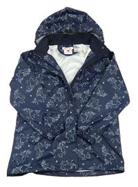 Tmavomodrá nepromokavá parka s jednorožcami a kapucňou H&M