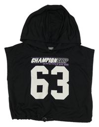 Čierne športové crop tričko s číslom a kapucňou zn. Next