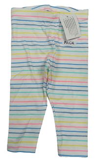 Nové - Bílo-barevné pruhované legíny Dunnes