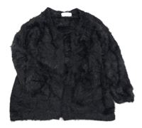 Čierny chlpatý svetrový cardigan H&M