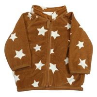 Hnedá fleecová prepínaci mikina s hviezdami Ergee