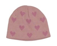 Růžová čepice se srdíčky Matalan
