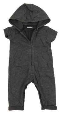 Antracitová pruhovaná tepláková kombinéza s kapucí Next