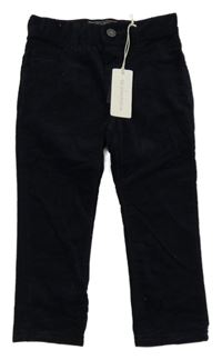 Nové - Tmavomodré manšestrové kalhoty Rocha John Rocha