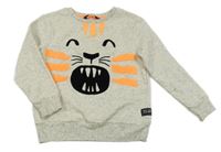 Svetlosivá melírovaná mikina s tigrom George