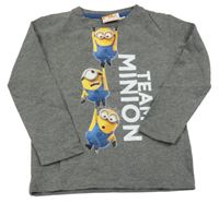 Tmavošedé melírované triko s Mimoni