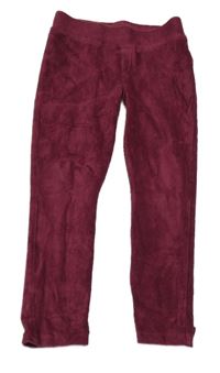 Vínové žebrované sametové tregíny Nutmeg