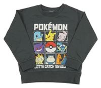 Tmavosivá mikina s Pokémony