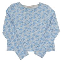 Svetlomodré kvetované crop tričko Matalan