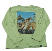 Zelené triko s ptáčkem Fitz