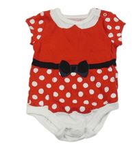 Červeno-biele body s bodkami a mašlí - Minnie Disney