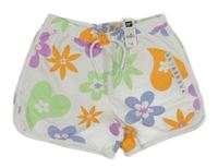 Nové - Bílé květované teplákové kraťasy Dunnes