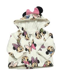 Smetanová propínací mikina s Minnie a kapucí Primark