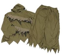 Kostým - 2set - Khaki triko s tylem a kapucí + kalhoty