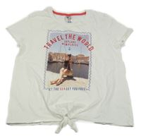 Biele tričko s dívkou C&A