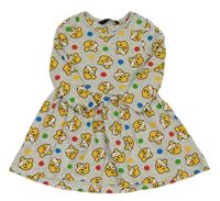 Šedé melírované puntíkaté bavlněné šaty s Pudseym George