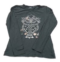 Antracitové tričko so sovou Yigga