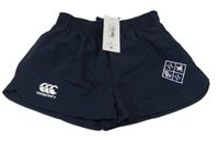 Nové - Tmavomodré šušťákové kraťasy s výšivkou Canterbury