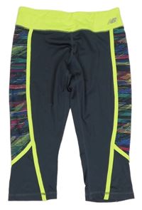 Antracitovo-vzorované športové capri legíny New Balance