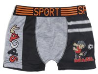 Sivo-čierne boxerky s fotbalistou
