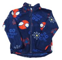 Tmavomodrá fleecová prepínaci mikina so Spidermanem Dunnes