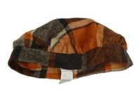 Hnědo-cihový kostkovaný baret shein