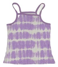 Lila-bílý vzorovaný žebrovaný top M&S