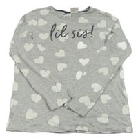 Šedé pyžamové triko se srdíčky a nápisem H&M