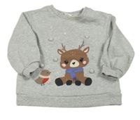 Sivá melírovaná mikina so sobom H&M