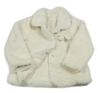 Smetanový kožešinový podšitý kabátek s mašlou dunnes