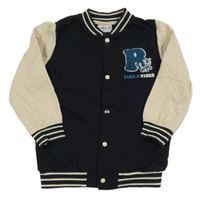 Tmavomodro-smotanová prepínaci baseballová mikina s písmenem Pep&Co